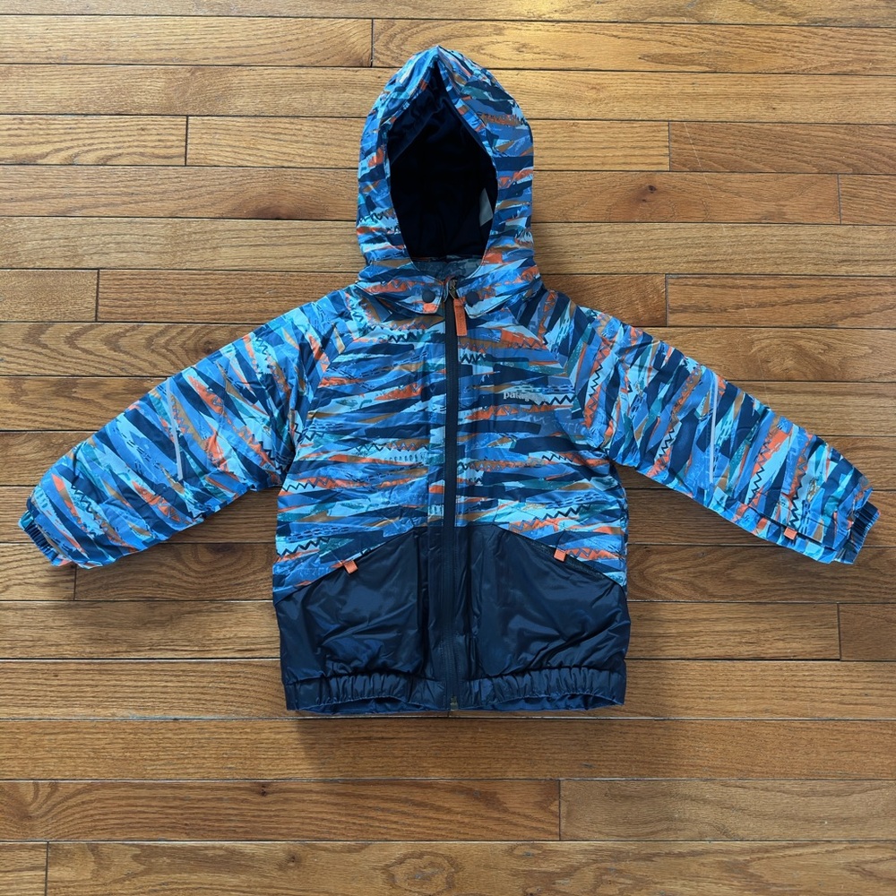 Patagonia Snow Pile Jacket - Play Stripe / Wooly Blue - Size 3T